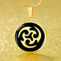 Ninja Throwing Necklace Shuriken Circle Pendant Stainless Steel or 18k Gold 18-22"-Express Your Love Gifts