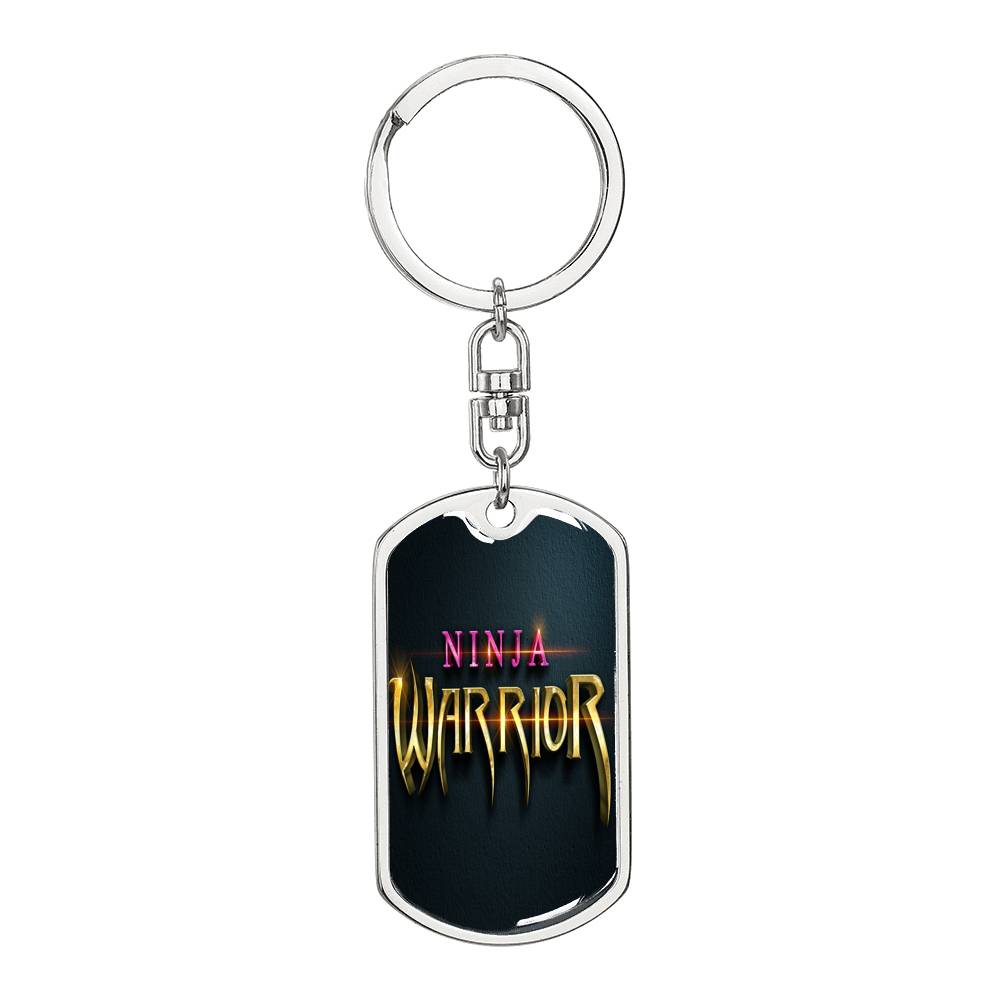 Ninja Warriors 3D Keychain Dog Tag Stainless Steel or 18k Gold-Express Your Love Gifts