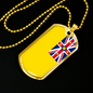Niue Flag Necklace Stainless Steel or 18k Gold Dog Tag 24" Chain-Express Your Love Gifts