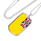 Niue Flag Necklace Stainless Steel or 18k Gold Dog Tag 24" Chain-Express Your Love Gifts