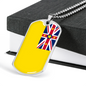 Niue Flag Necklace Stainless Steel or 18k Gold Dog Tag 24" Chain-Express Your Love Gifts