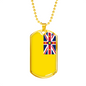 Niue Flag Necklace Stainless Steel or 18k Gold Dog Tag 24" Chain-Express Your Love Gifts