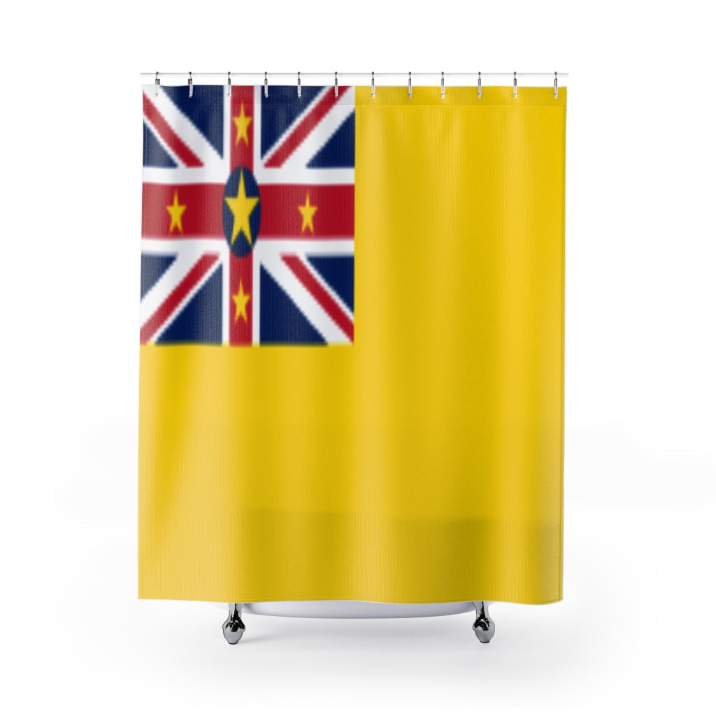 Niue Flag Shower Stylish Design 71" x 74" Elegant Waterproof Shower Curtain for a Spa-like Bathroom Paradise Exceptional Craftsmanship-Express Your Love Gifts
