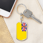 Niue Flag Swivel Keychain Dog Tag Stainless Steel or 18k Gold-Express Your Love Gifts