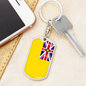 Niue Flag Swivel Keychain Dog Tag Stainless Steel or 18k Gold-Express Your Love Gifts
