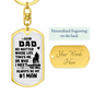 No. 1 Man Dad Keychain Stainless Steel or 18k Gold Dog Tag Keyring-Express Your Love Gifts