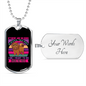 No Dogs in Heaven Purple Necklace Stainless Steel or 18k Gold Dog Tag 24" Chain-Express Your Love Gifts