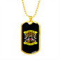 No Dogs in Heaven Yellow Necklace Stainless Steel or 18k Gold Dog Tag 24" Chain-Express Your Love Gifts