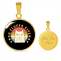 No Fluffs Given Cat Circle Necklace Stainless Steel or 18k Gold 18-22"-Express Your Love Gifts