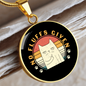 No Fluffs Given Cat Circle Necklace Stainless Steel or 18k Gold 18-22"-Express Your Love Gifts