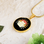 No Fluffs Given Cat Circle Necklace Stainless Steel or 18k Gold 18-22"-Express Your Love Gifts