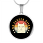 No Fluffs Given Cat Circle Necklace Stainless Steel or 18k Gold 18-22"-Express Your Love Gifts