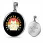 No Fluffs Given Cat Circle Necklace Stainless Steel or 18k Gold 18-22"-Express Your Love Gifts