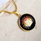 No Fluffs Given Cat Circle Necklace Stainless Steel or 18k Gold 18-22"-Express Your Love Gifts