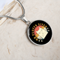 No Fluffs Given Cat Circle Necklace Stainless Steel or 18k Gold 18-22"-Express Your Love Gifts