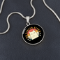 No Fluffs Given Cat Circle Necklace Stainless Steel or 18k Gold 18-22"-Express Your Love Gifts
