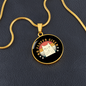 No Fluffs Given Cat Circle Necklace Stainless Steel or 18k Gold 18-22"-Express Your Love Gifts