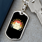 No Fluffs Given Cat Keychain Stainless Steel or 18k Gold Dog Tag Keyring-Express Your Love Gifts