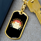 No Fluffs Given Cat Keychain Stainless Steel or 18k Gold Dog Tag Keyring-Express Your Love Gifts