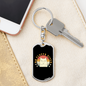 No Fluffs Given Cat Keychain Stainless Steel or 18k Gold Dog Tag Keyring-Express Your Love Gifts