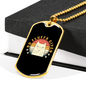 No Fluffs Given Cat Necklace Stainless Steel or 18k Gold Dog Tag 24" Chain-Express Your Love Gifts