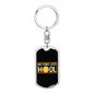 No Fomo Just HODL Crypto Keychain Stainless Steel or 18k Gold Dog Tag Keyring-Express Your Love Gifts