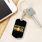 No Fomo Just HODL Crypto Keychain Stainless Steel or 18k Gold Dog Tag Keyring-Express Your Love Gifts