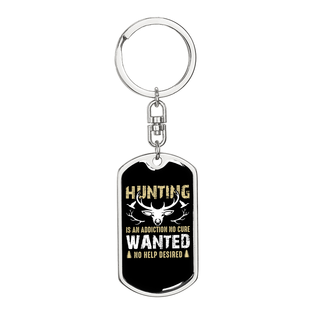 No Help Desired Hunter'S Keychain Gift Stainless Steel or 18k Gold Dog Tag Keyring-Express Your Love Gifts