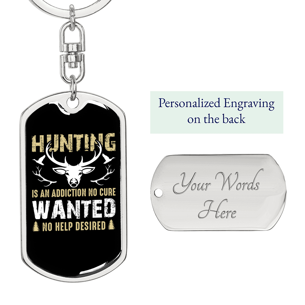 No Help Desired Hunter'S Keychain Gift Stainless Steel or 18k Gold Dog Tag Keyring-Express Your Love Gifts