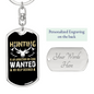 No Help Desired Hunter'S Keychain Gift Stainless Steel or 18k Gold Dog Tag Keyring-Express Your Love Gifts