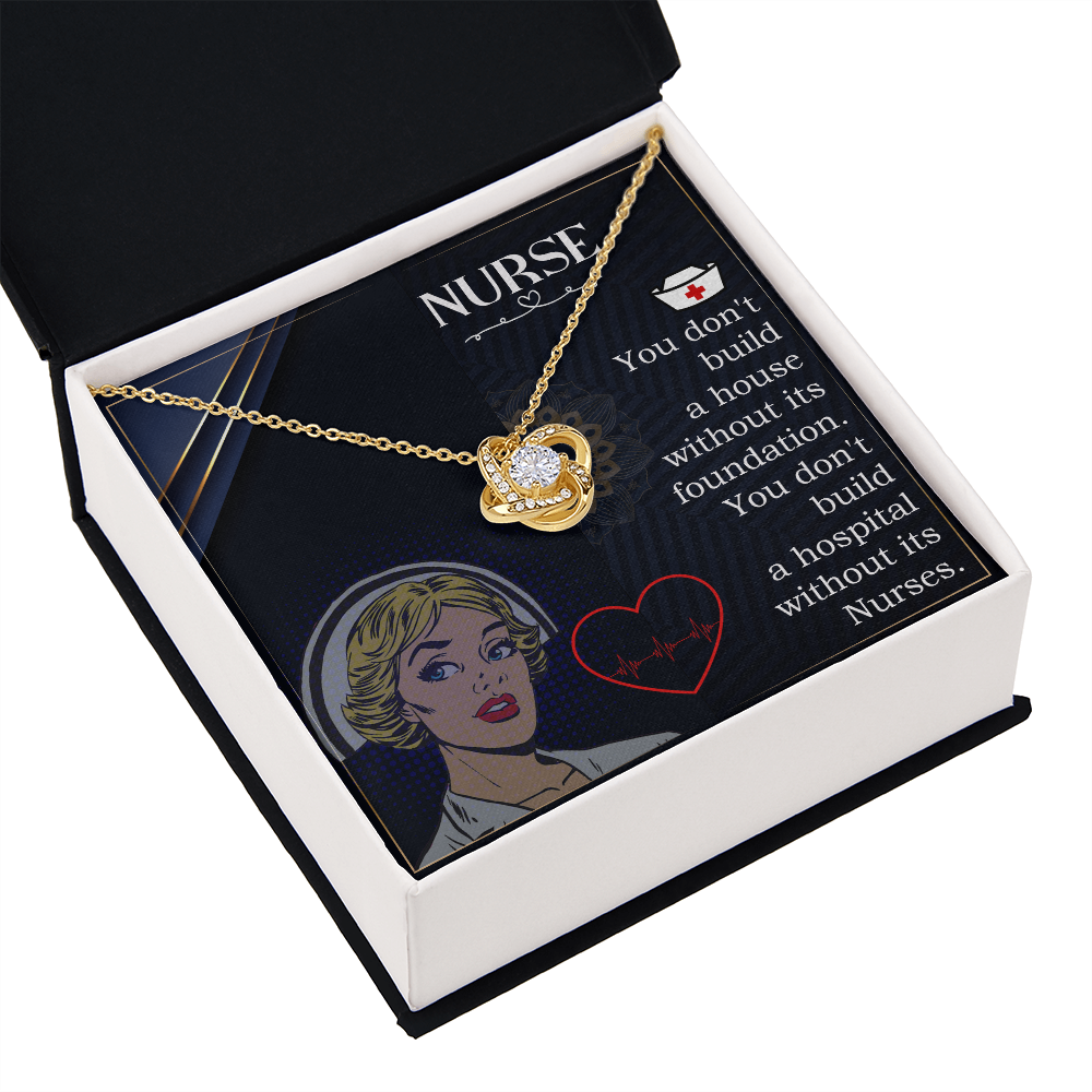 No Hospital Without a Nurse Healthcare Medical Worker Nurse Appreciation Gift Infinity Knot Necklace Message Card-Express Your Love Gifts
