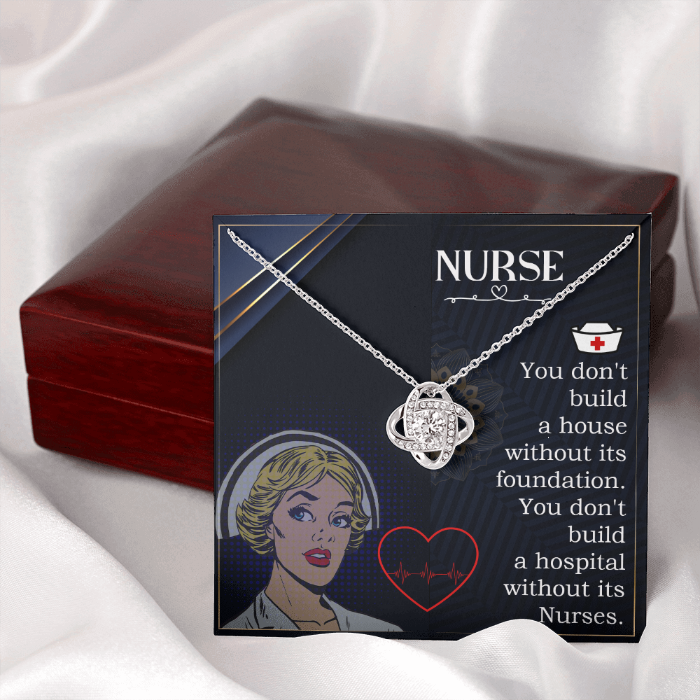 No Hospital Without a Nurse Healthcare Medical Worker Nurse Appreciation Gift Infinity Knot Necklace Message Card-Express Your Love Gifts