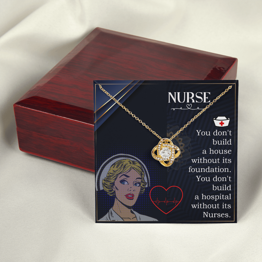No Hospital Without a Nurse Healthcare Medical Worker Nurse Appreciation Gift Infinity Knot Necklace Message Card-Express Your Love Gifts