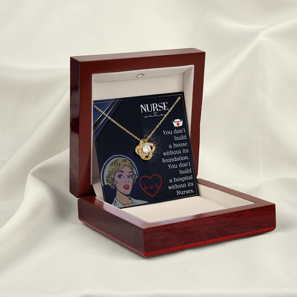 No Hospital Without a Nurse Healthcare Medical Worker Nurse Appreciation Gift Infinity Knot Necklace Message Card-Express Your Love Gifts