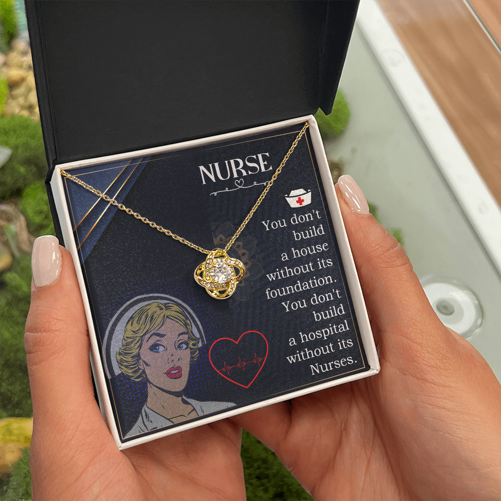 No Hospital Without a Nurse Healthcare Medical Worker Nurse Appreciation Gift Infinity Knot Necklace Message Card-Express Your Love Gifts