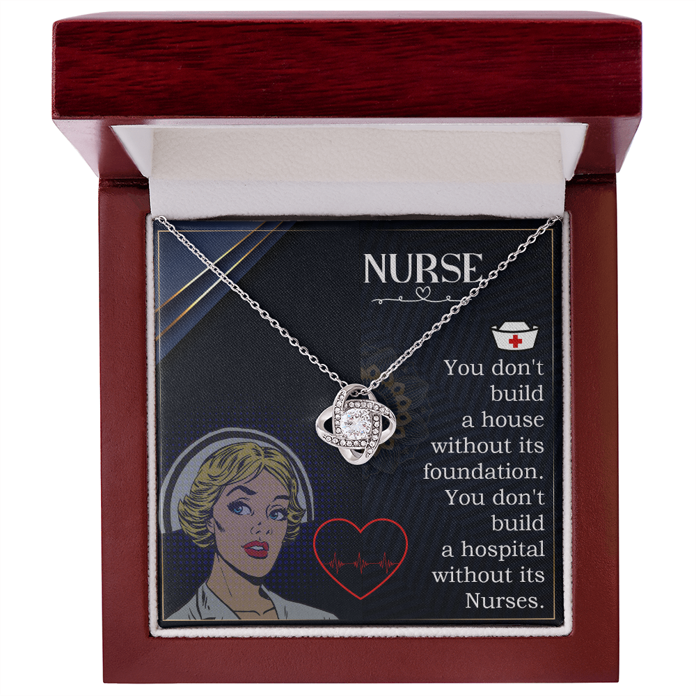 No Hospital Without a Nurse Healthcare Medical Worker Nurse Appreciation Gift Infinity Knot Necklace Message Card-Express Your Love Gifts