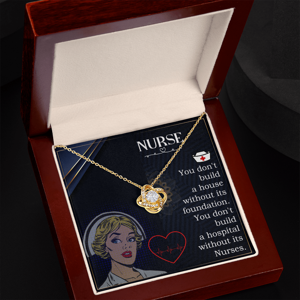 No Hospital Without a Nurse Healthcare Medical Worker Nurse Appreciation Gift Infinity Knot Necklace Message Card-Express Your Love Gifts