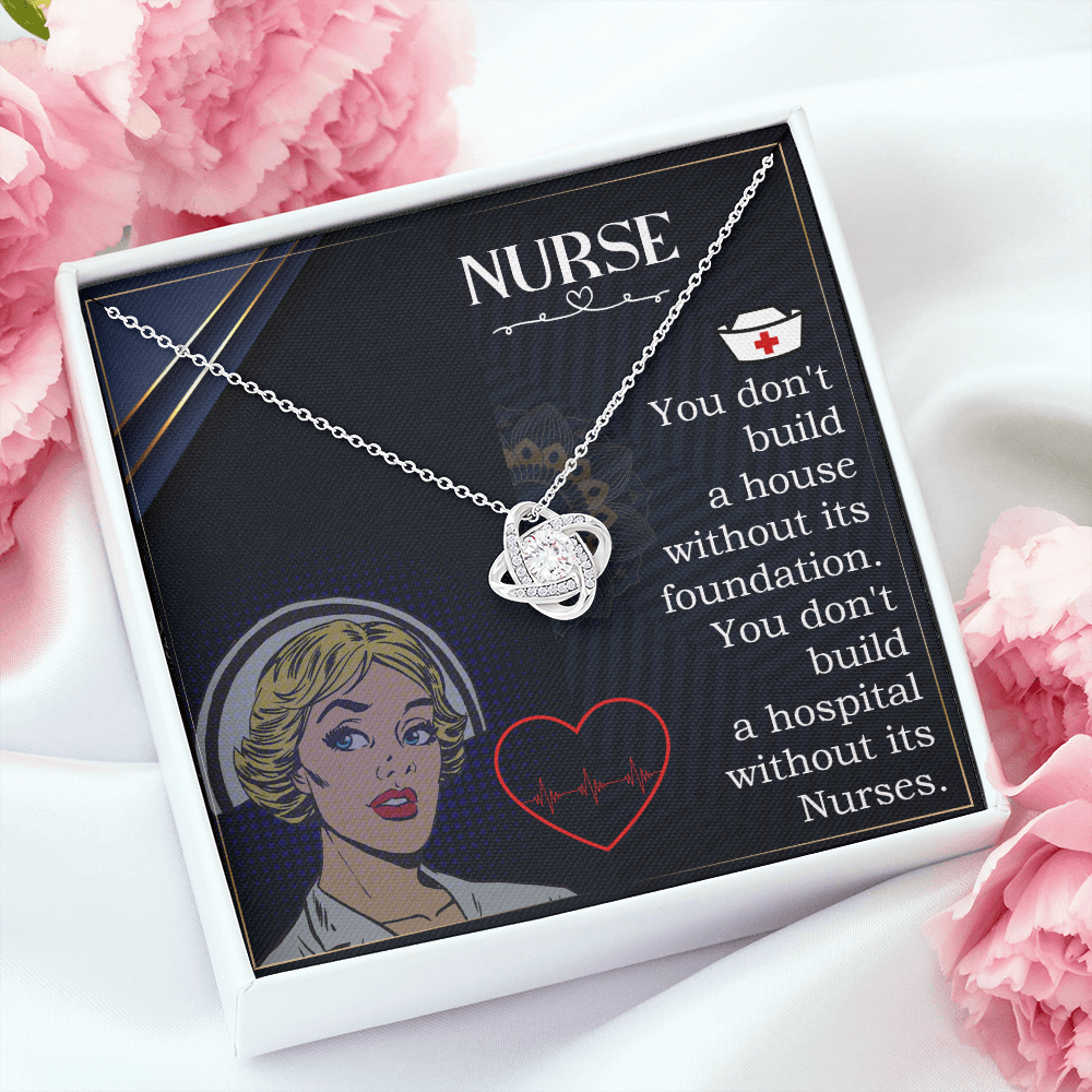 No Hospital Without a Nurse Healthcare Medical Worker Nurse Appreciation Gift Infinity Knot Necklace Message Card-Express Your Love Gifts