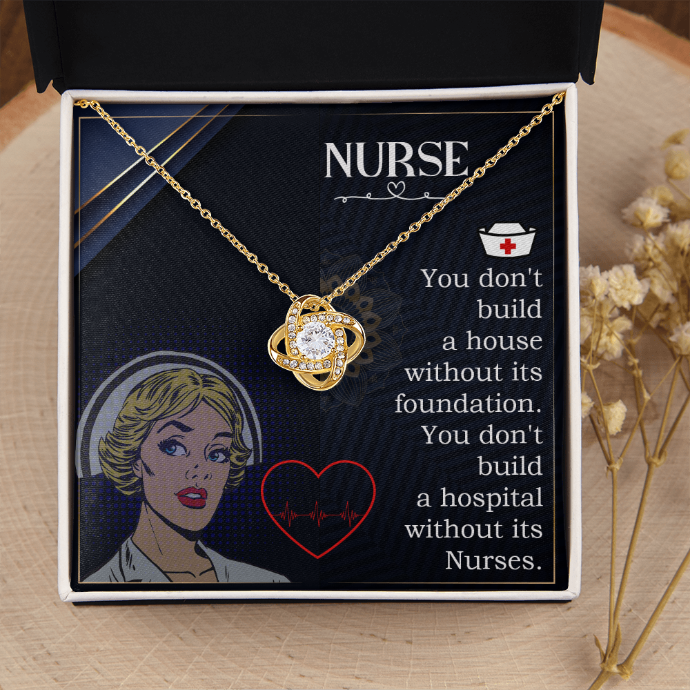 No Hospital Without a Nurse Healthcare Medical Worker Nurse Appreciation Gift Infinity Knot Necklace Message Card-Express Your Love Gifts
