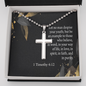 No Man Despise Your Youth 1 Timothy 4:12 Cross Necklace Message Card W Ball Chain Pendant-Express Your Love Gifts