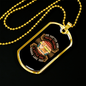 No Matter How Brown Necklace Stainless Steel or 18k Gold Dog Tag 24" Chain-Express Your Love Gifts