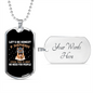 No Need For People Necklace Stainless Steel or 18k Gold Dog Tag 24" Chain-Express Your Love Gifts