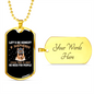 No Need For People Necklace Stainless Steel or 18k Gold Dog Tag 24" Chain-Express Your Love Gifts