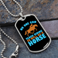 No One Can Teach Riding So Well as a Horse Horse Necklace Stainless Steel or 18k Gold Dog Tag 24" Chain-Express Your Love Gifts