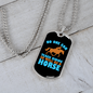 No One Can Teach Riding So Well as a Horse Horse Necklace Stainless Steel or 18k Gold Dog Tag 24" Chain-Express Your Love Gifts