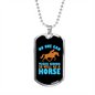 No One Can Teach Riding So Well as a Horse Horse Necklace Stainless Steel or 18k Gold Dog Tag 24" Chain-Express Your Love Gifts