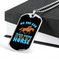 No One Can Teach Riding So Well as a Horse Horse Necklace Stainless Steel or 18k Gold Dog Tag 24" Chain-Express Your Love Gifts