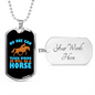 No One Can Teach Riding So Well as a Horse Horse Necklace Stainless Steel or 18k Gold Dog Tag 24" Chain-Express Your Love Gifts