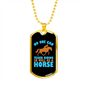 No One Can Teach Riding So Well as a Horse Horse Necklace Stainless Steel or 18k Gold Dog Tag 24" Chain-Express Your Love Gifts
