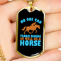 No One Can Teach Riding So Well as a Horse Horse Necklace Stainless Steel or 18k Gold Dog Tag 24" Chain-Express Your Love Gifts
